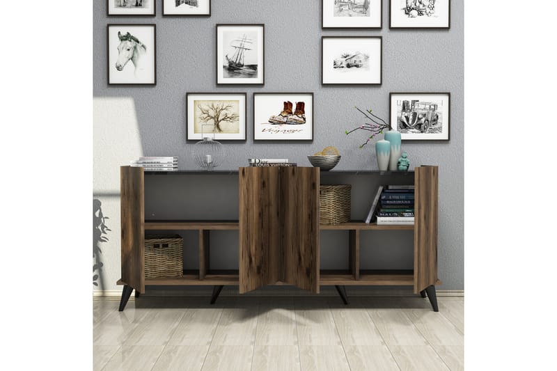MADAKA Konsollbord 180 cm Mörkbrun/Svart/Natur - Hallbord - Bord - Avlastningsbord & konsolbord