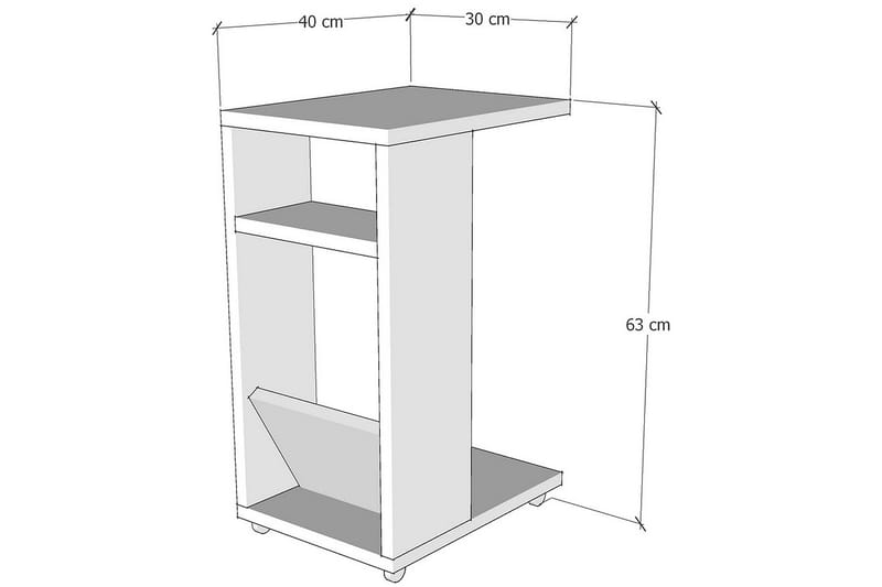 MADENLER Sidobord 63 cm Antracit/Svart - Brickbord - Bord - Sidobord & lampbord