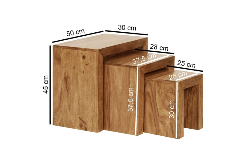 Magitt Satsbord 45 cm 3 Bord - Akacia - Möbler - Bord