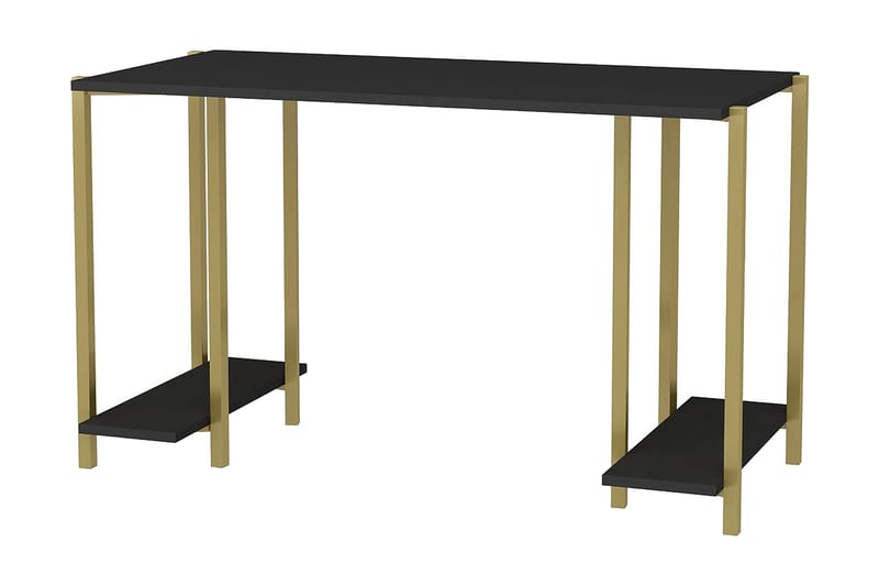 Malem Skrivbord 60x73,8x125,2 cm med förvaring - Guld/Antracit - Möbler - Bord