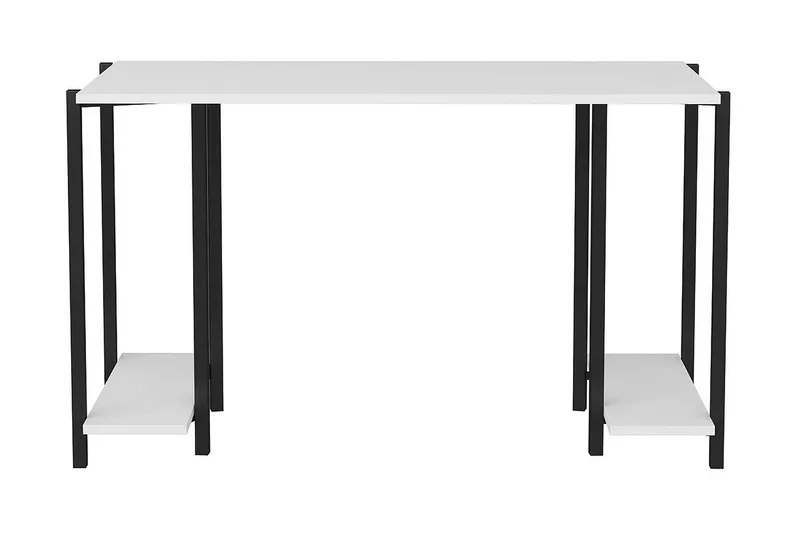 Malem Skrivbord 60x73,8x125,2 cm med förvaring, Svart/Vit