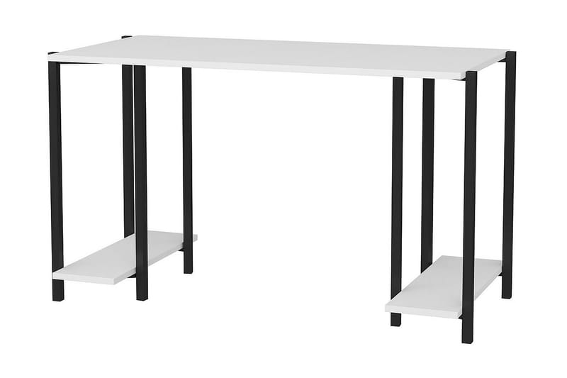 Malem Skrivbord 60x73,8x125,2 cm med förvaring - Svart/Vit - Möbler - Bord