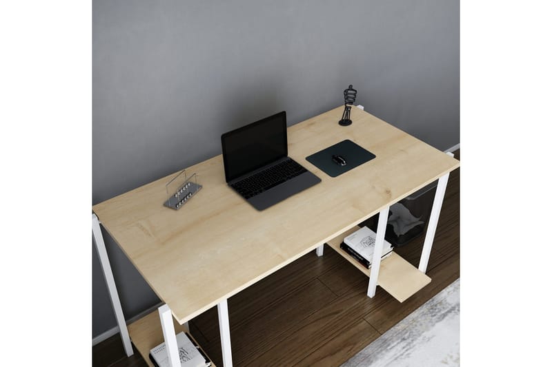 Malem Skrivbord 60x73,8x125,2 cm med förvaring - Vit - Möbler - Bord