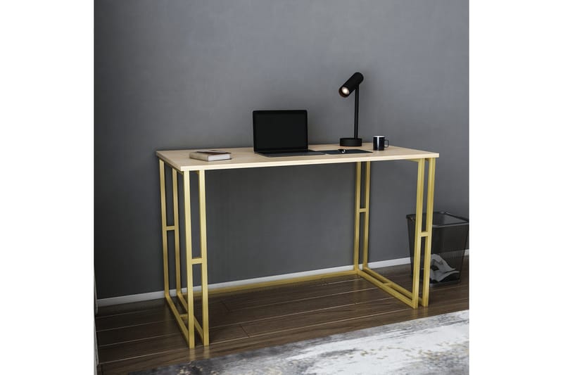 Malem Skrivbord 60x74,8x120 cm - Guld/Brun - Möbler - Bord