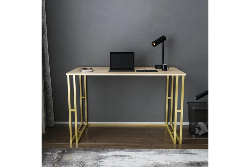 Malem Skrivbord 60x74,8x120 cm - Guld/Brun - Möbler - Bord