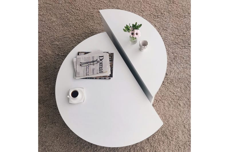 Malling Soffbord 90x30x90 cm Oval - Vit - Möbler - Bord