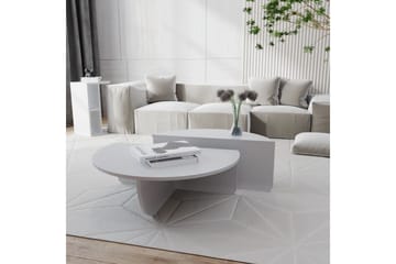 Malling Soffbord 90x30x90 cm Oval - Vit - Möbler - Bord