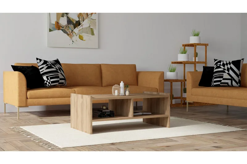 Malling Soffbord 90x35x90 cm - Brun - Möbler - Bord