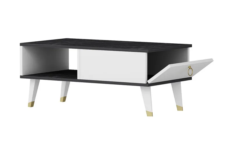 Marteby Soffbord 90x42,4x90 cm - Svart/Vit - Möbler - Bord