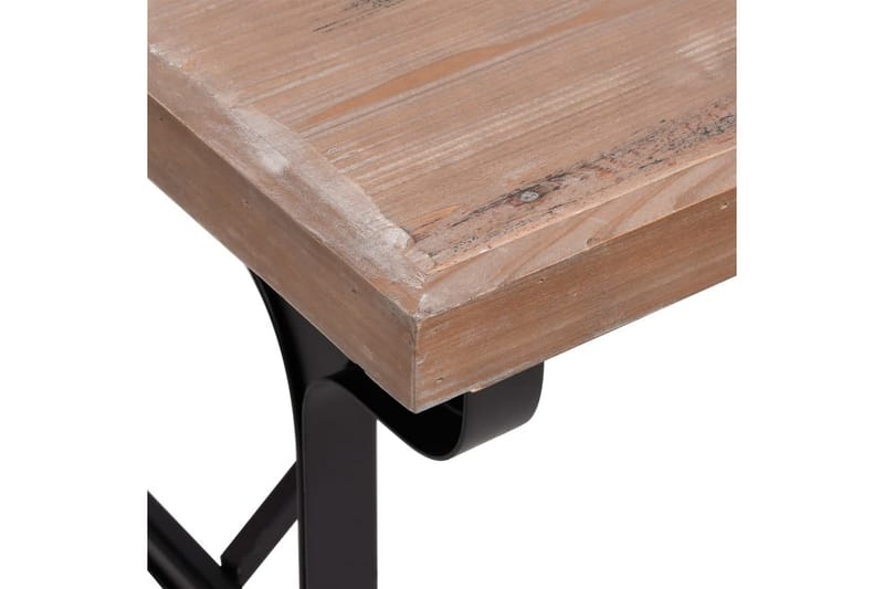 Matbord 110x65x82 cm massivt granträ och järn - Brun - Bord - Matbord & köksbord