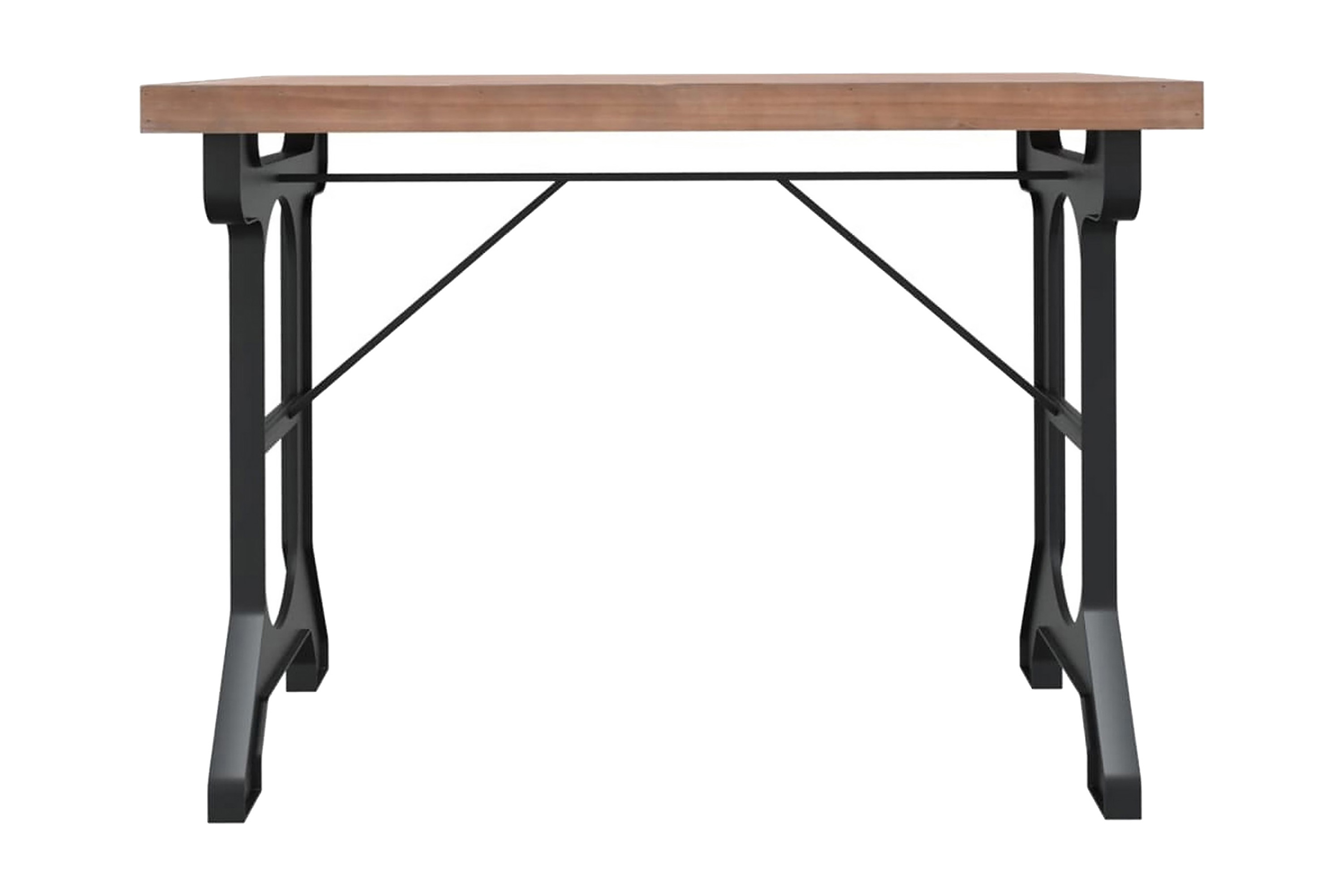 Matbord 110x65x82 cm massivt granträ och järn – Brun