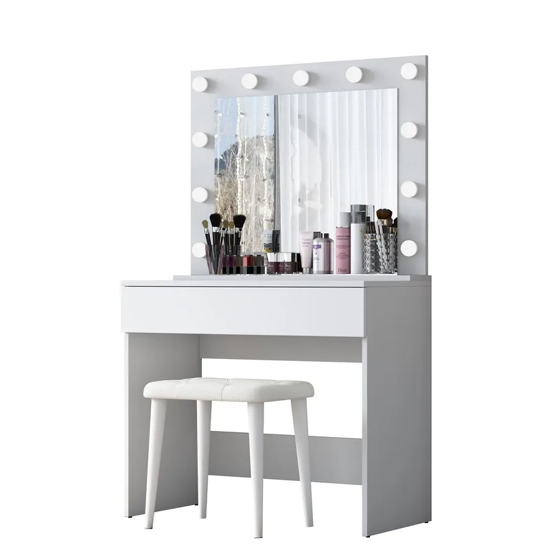 Matlerd Sminkbord 90x76,8x45 cm - Vit - Möbler - Bord
