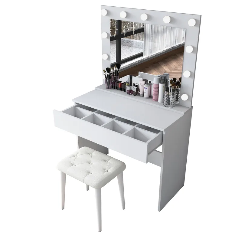 Matlerd Sminkbord 90x76,8x45 cm - Vit - Möbler - Bord