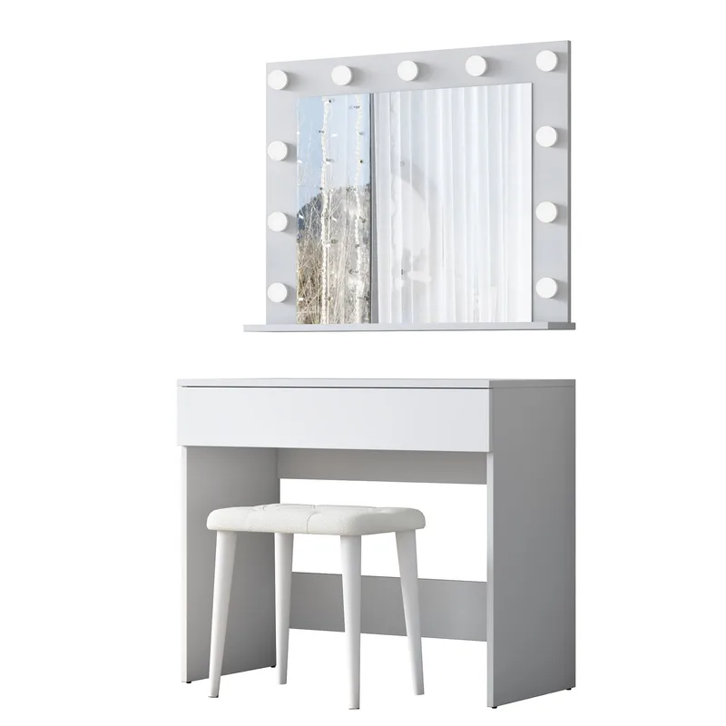 Matlerd Sminkbord 90x76,8x45 cm - Vit - Möbler - Bord