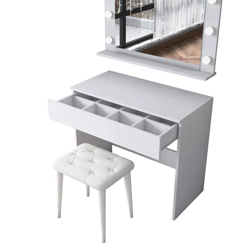 Matlerd Sminkbord 90x76,8x45 cm - Vit - Möbler - Bord