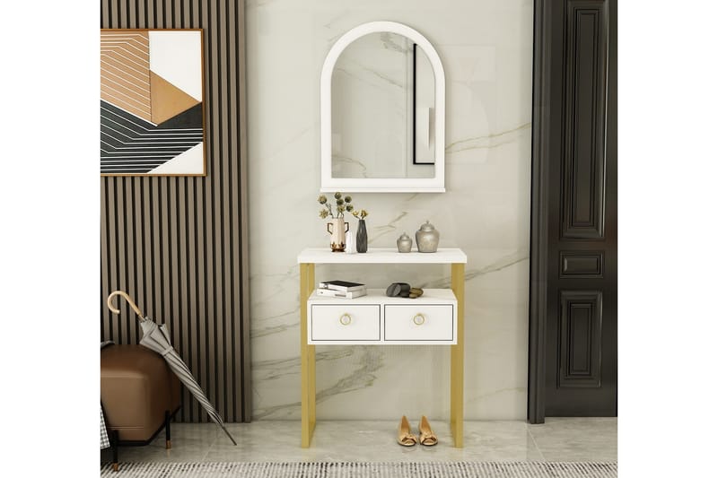 Mipa Sminkbord 75 cm Vit/Guld - Möbler - Bord