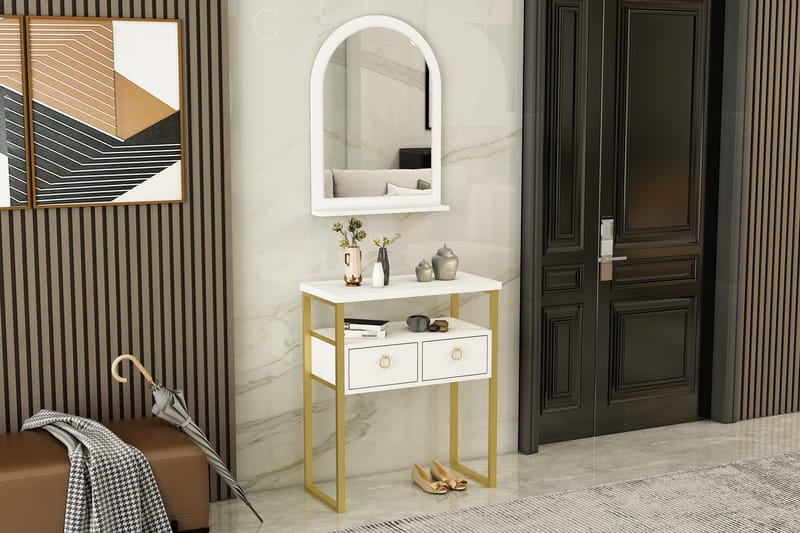 Mipa Sminkbord 75 cm Vit/Guld - Möbler - Bord