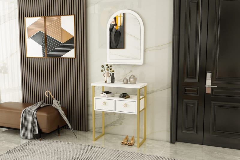 Mipa Sminkbord 75 cm Vit/Guld - Möbler - Bord