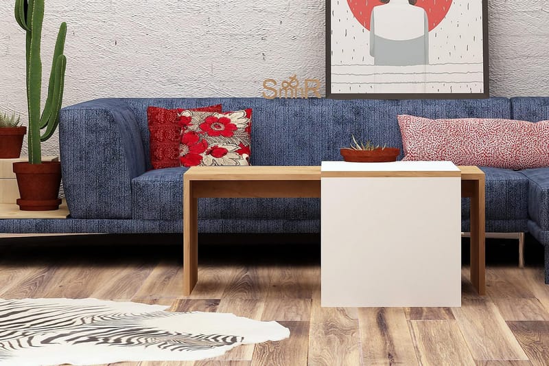 Mod Design Satsbord 90 cm 2 Bord - Trä/Vit - Möbler - Bord