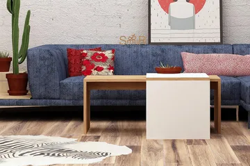 Mod Design Satsbord 90 cm 2 Bord - Trä/Vit - Möbler - Bord