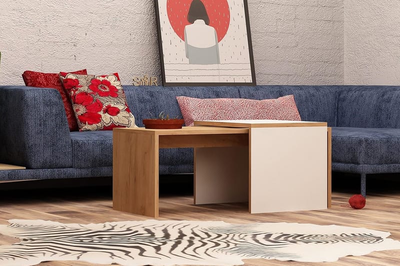 Mod Design Satsbord 90 cm 2 Bord - Trä/Vit - Möbler - Bord