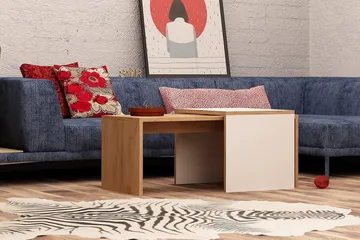 Mod Design Satsbord 90 cm 2 Bord - Trä/Vit - Möbler - Bord