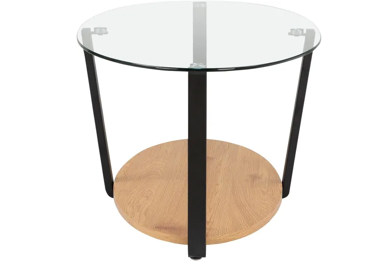 Mohaklo 110x60 cm Ovalt Soffbord med Förvaring i Glas med Metallben - Klar - Möbler - Bord