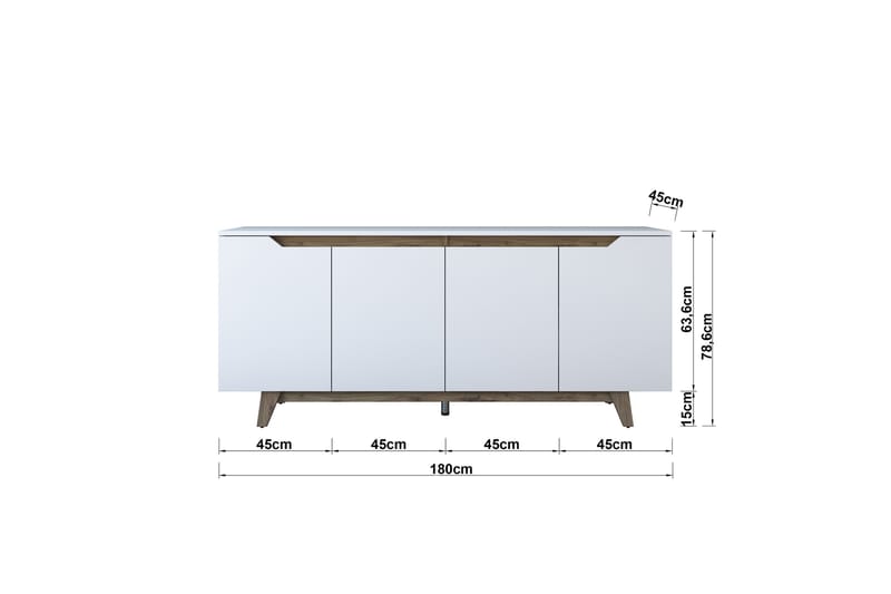 MORGAT Konsollbord 180 cm Vit/Mörkbrun - Hallbord - Bord - Avlastningsbord & konsolbord