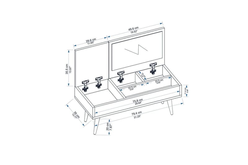 Morven Sminkbord 79,4 cm - Vit - Möbler - Bord
