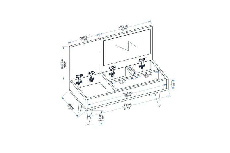 Morven Sminkbord 79,4 cm - Vit - Möbler - Bord
