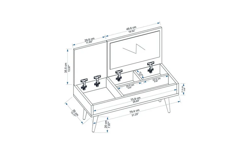 Morven Sminkbord 79,4 cm - Vit - Möbler - Bord