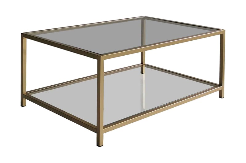 MUALLIM Soffbord 90 cm Guld/Glas - Soffbord - Bord