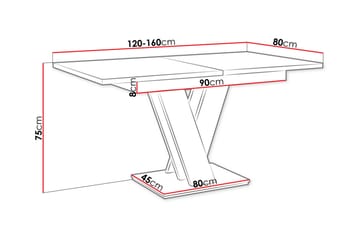 Nand Utdragbart Rektangulärt Matbord 120–160 cm i Trä - Vit|Beige - Möbler - Bord
