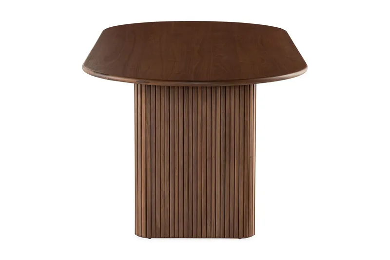 Noira Ovalt Matbord Valnöt 220 cm Ribbad - Mörkbrunt / Brunt Trä - Möbler - Bord