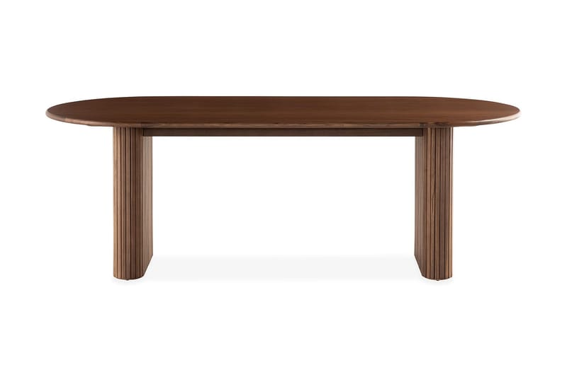 Noira Ovalt Matbord Valnöt 220 cm Ribbad