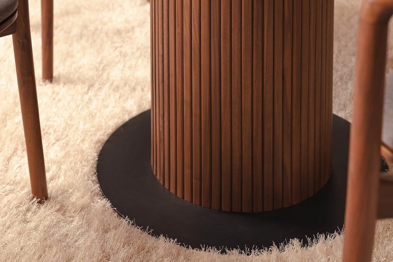 Noira Runt Litet Matbord Valnöt 120 cm - Brun / Ribbad - Möbler - Bord