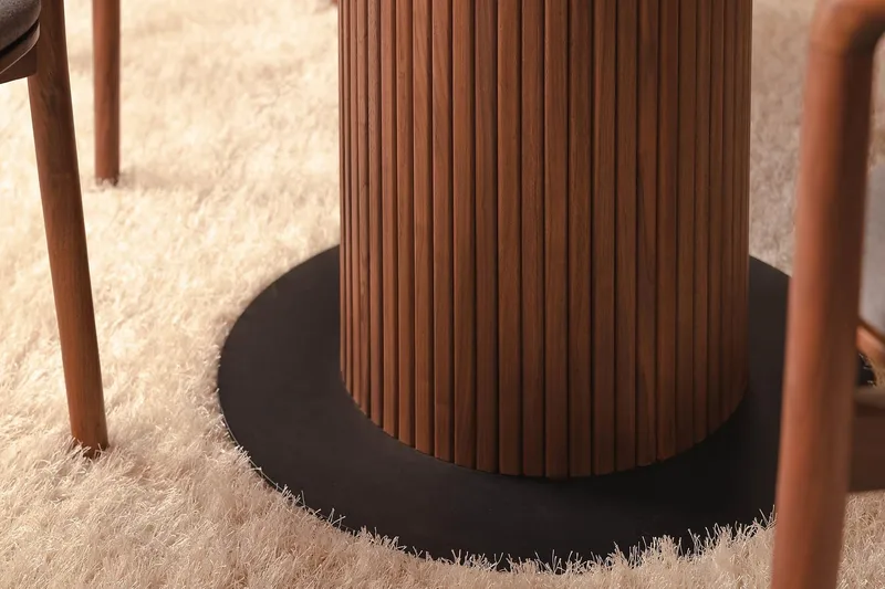 Noira Runt Litet Matbord Valnöt 120 cm - Brun / Ribbad - Möbler - Bord