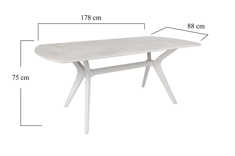 NOSTRA Matbord 180x75x180 cm Vit - Bord - Matbord & köksbord