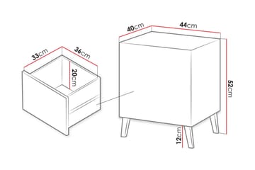 Novaj Sängbord 44 cm - Matt Svart - Möbler - Bord