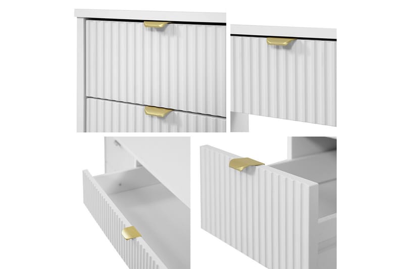 Novaj Sminkbord Med förvaring 55 cm djup 120 cm bred - Vit / Mässing Handtag - Möbler - Bord