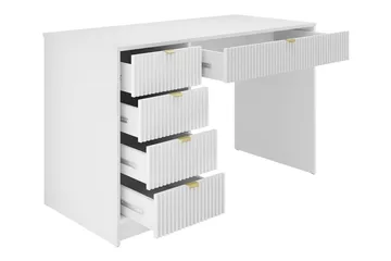 Novaj Sminkbord Med förvaring 55 cm djup 120 cm bred - Vit / Mässing Handtag - Möbler - Bord