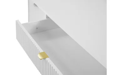 Novaj Sminkbord Med förvaring 55 cm djup 120 cm bred - Vit / Mässing Handtag - Möbler - Bord