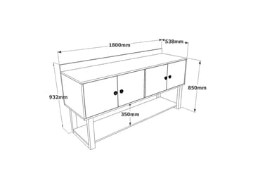 Numandro Avlastningsbord 180 cm - Teak/Antracit - Möbler - Bord