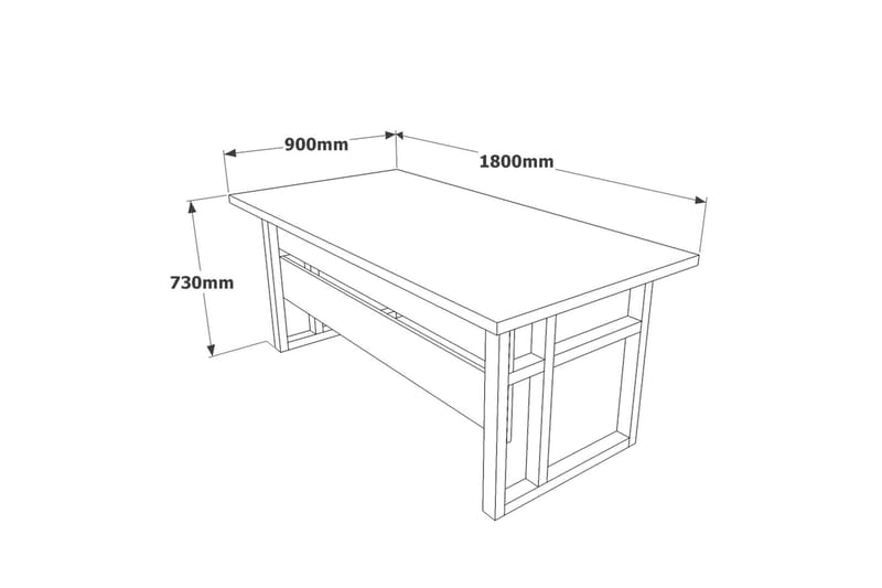 Numandro Skrivbord 180 cm - Teak/Antracit - Möbler - Bord
