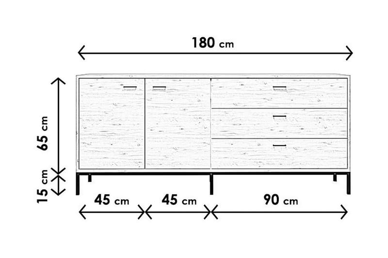 OBURUS Konsollbord 18080 cm Brun - Möbler - Bord