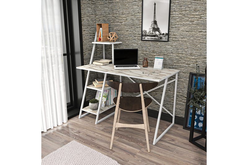 OBURUS Skrivbord 60x120x120 cm Vit - Möbler - Bord