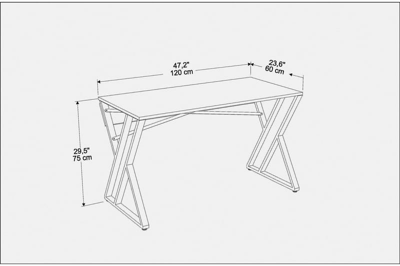 OBURUS Skrivbord 60x75x120 cm Vit - Möbler - Bord