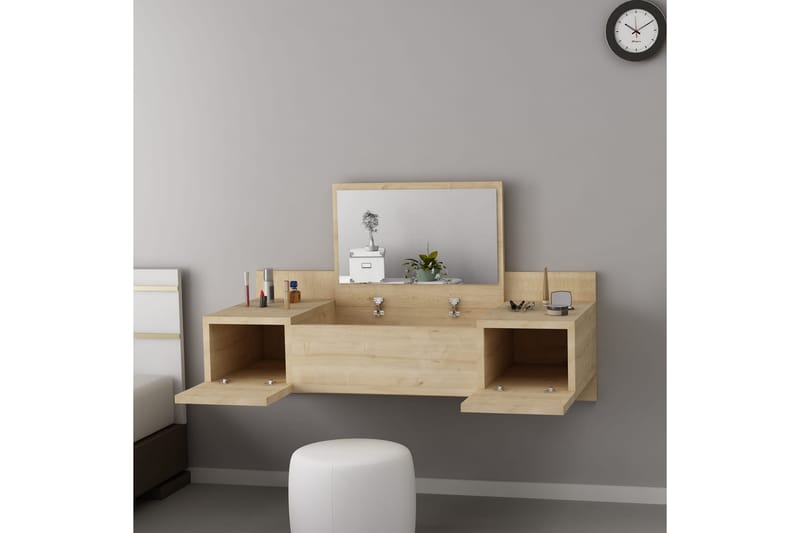 OBURUS Sminkbord 100 cm Blå/Natur - Bord - Sminkbord