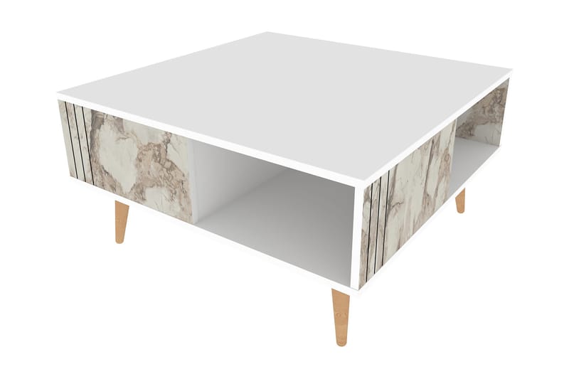 OBURUS Soffbord 89,6x46,5x89,6 cm Vit - Möbler - Bord