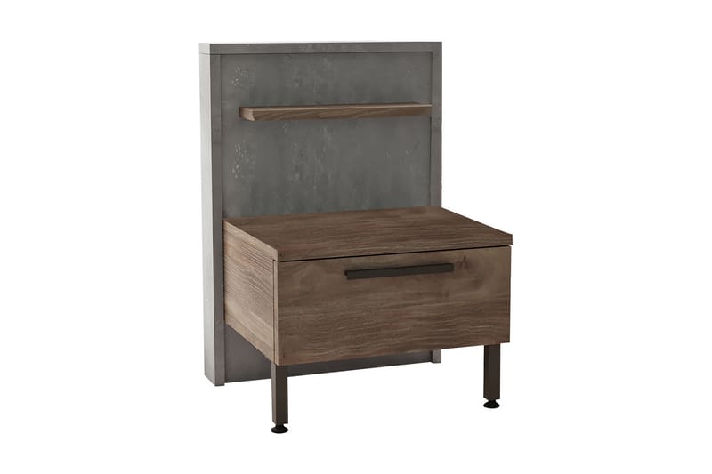 OOSTEIN Sängbord 44 cm Brun/Grå